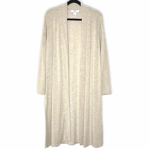 Magaschoni Sweaters - Magaschoni Womens Sweater Large Light Brown Modal Open Front Cardigan Duster